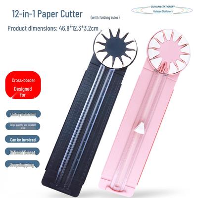 12-in-1 Multifunctional Scrapbooking Paper Trimmer Tool with Creasing and Perforation Features