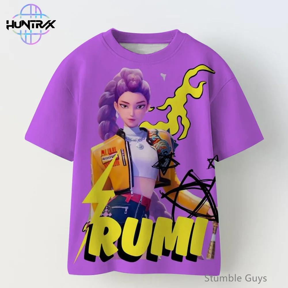 Anime Clothing Casual Fashion Children Kpop Demon Hunter 3D Short Sleeved Summer Boy and Girl T-shirt