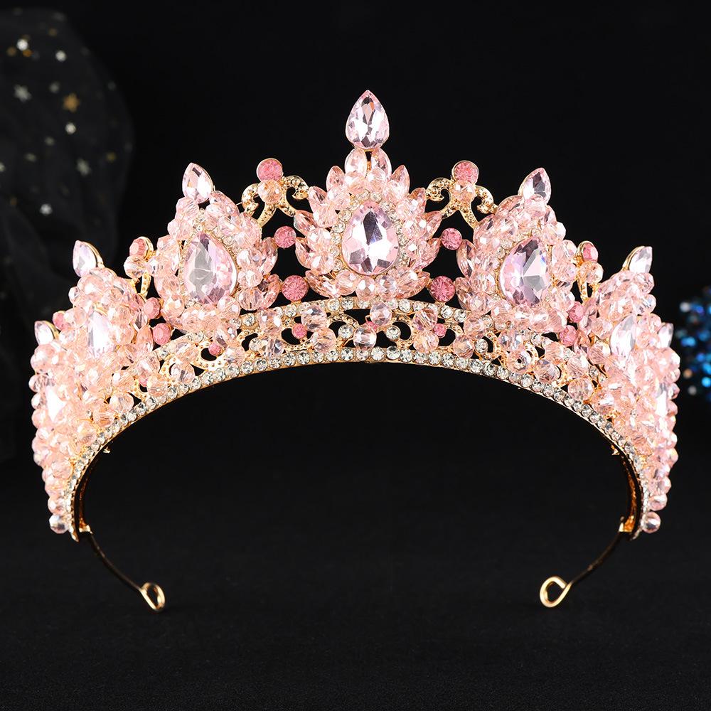 DIEZI Handmade Elegant Bridal Crystal Beads Tiara For Women Girls Wedding Party Luxury Queen Crown Hair Dress New Accessories
