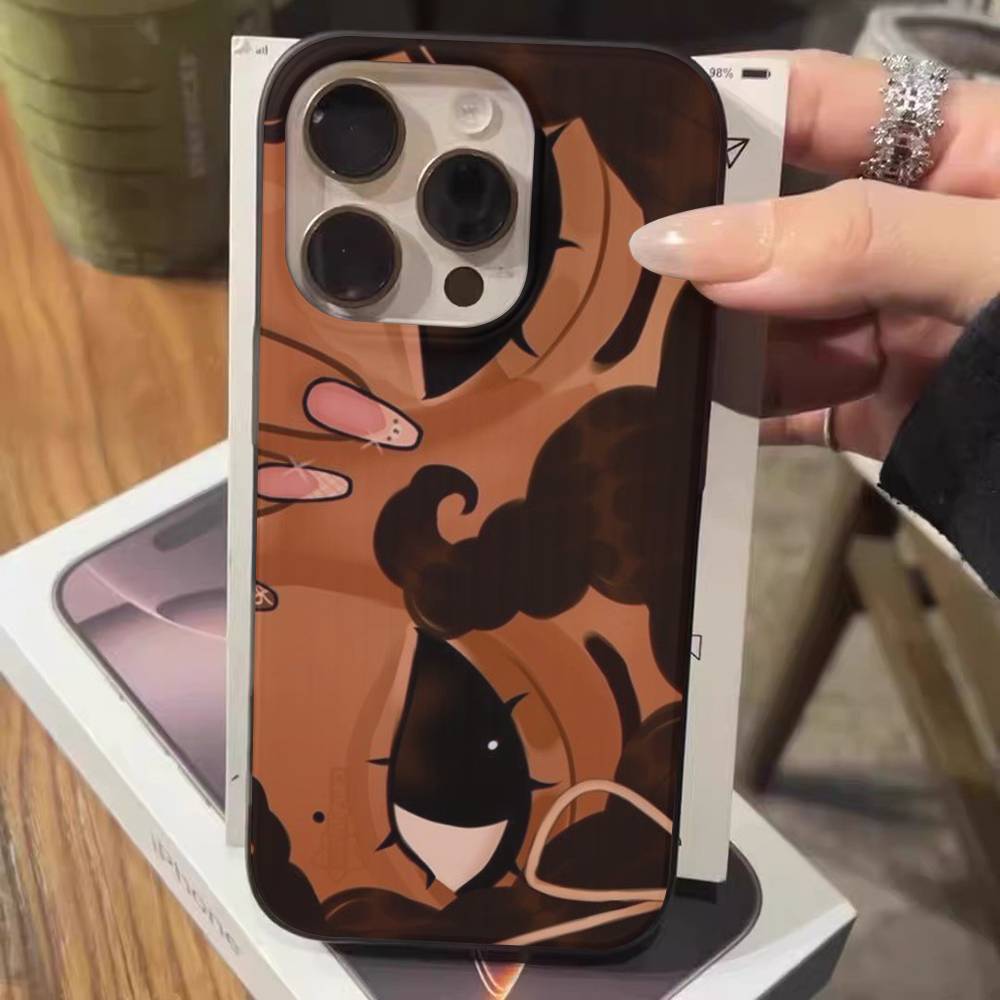 BIG EYES COMIC GIRL Phone Case For IPhone 17 16 15 14 13 12 11 Pro Max Plus Corrugated Bumper Back Cover Shell