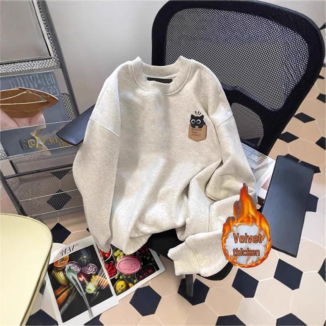 

Heavyweight 450G Hong Kong Style Oversized Fleece Pullover - No Hood, Unisex XXL