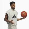 Adidas Chapter 01 Basketball Print Cropped Sleeveless Hoodie Unisex Tops Sesame IN7704