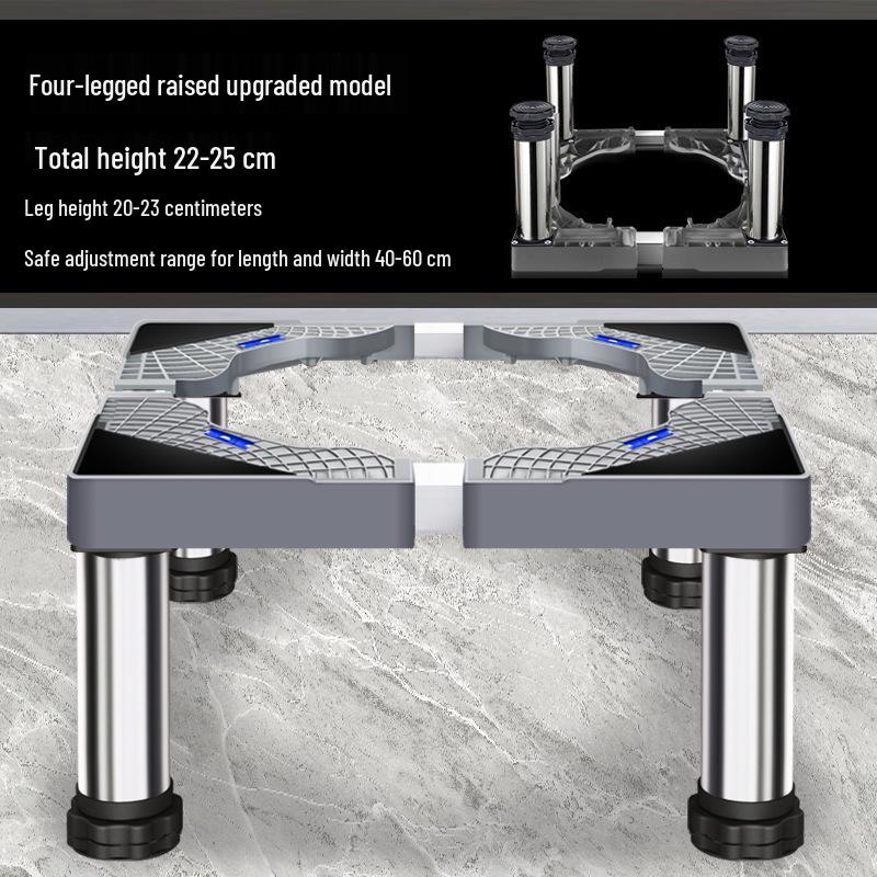 Universal Washing Machine & Refrigerator Stand with Stainless Steel Wheels