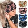Bohemian Cashew Yoga Exercise Headband Anti Sweating and Moisture Absorbing Elastic Cotton Headband Knotting Headband