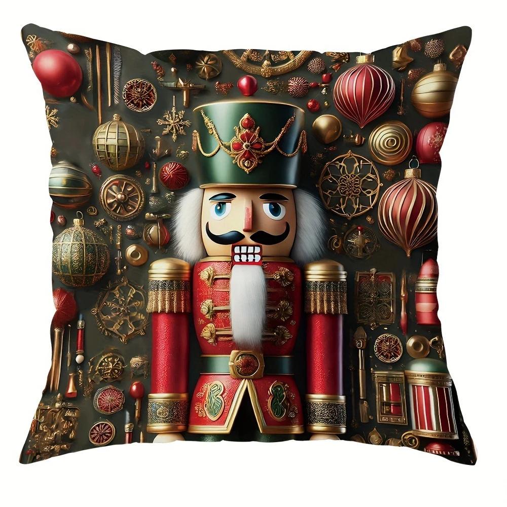 Christmas decoration pillowcase Nutcracker princess pattern is suitable for home room living room sofa cushion cover