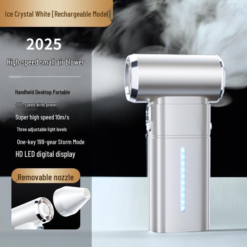 

2026 Popular Portable Turbine Fan Hair Dryer for Students - Handheld Fan for Outdoor Use & Household Dust Removal Handheld Turbine Fan слонова кістка/білий