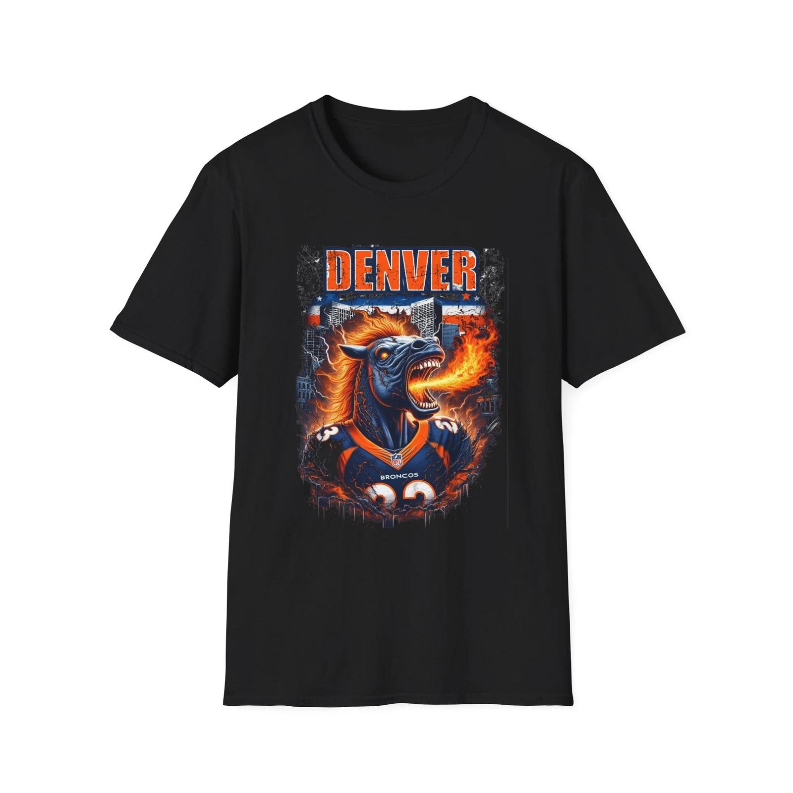 Футболка Denver Broncos Horror Mash Up - Жуткая фанатская атрибутика НФЛ XL