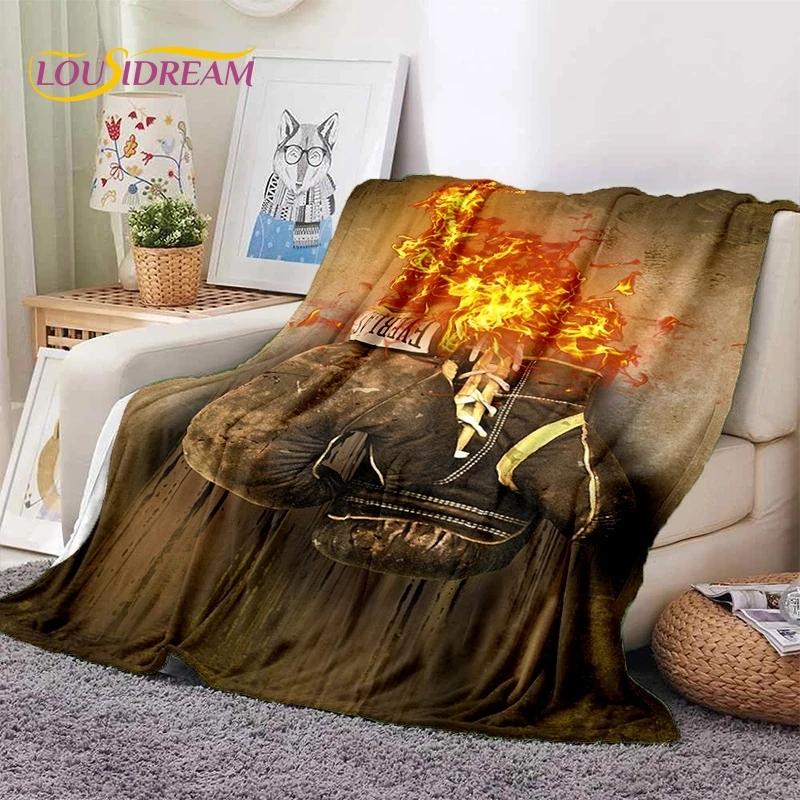 Boxing Gloves Boxer Fight Cartoon Soft Flannel Blanket for Beds Bedroom Sofa Picnic,Throw Blanket for Cover Outdoor Leisure Gift