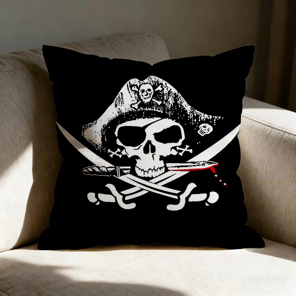 Skull Crossbones Pillow Case Pillowcase Doublesided Printed Sofa Cushion Bedroom Headboard Pillow