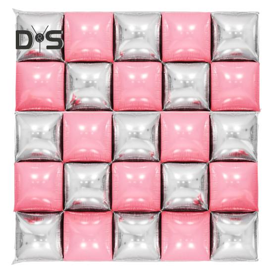 25Pcs Square Foil Metallic Balloons Double Sided Balloon Wall Tunnel Wedding Graduation Backdrop Arch Garland Kit for Birthday Party