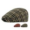 Beret w kratę jesienno-zimowy Męska czapka z daszkiem Damska Brytyjska Retro Postępowa Czapka Czapka Malarska