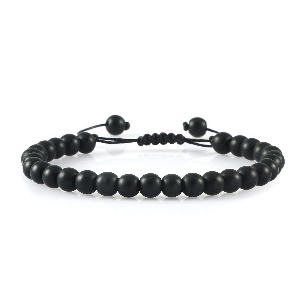 Adjustable Lava Stone Bead Bracelet - Creative Solid Color Series