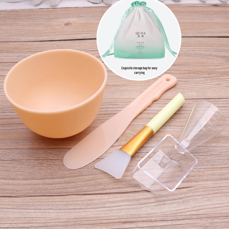 Silicone DIY Beauty Mask Kit: Bowl, Brush, Stick & Measuring Spoon
