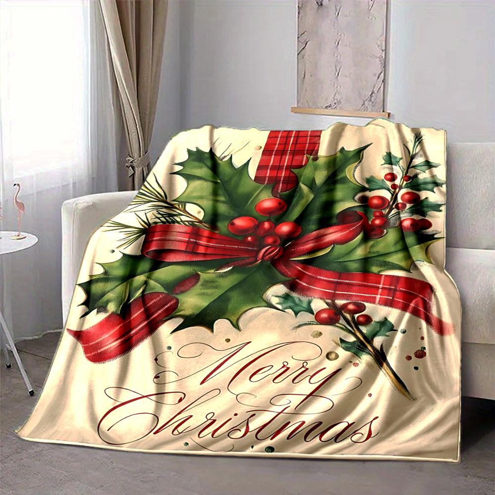 1Pc Christmas Sleigh Ride Blanket Soft And Comfortable Casual Warm Camping Travel Christmas Halloween Gift M91728