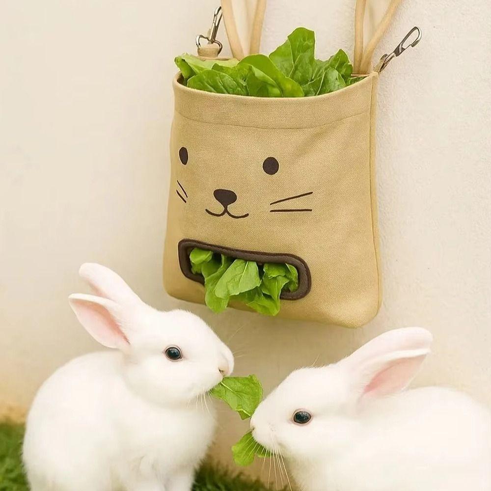 Rabbit-shaped Hanging Hay Bags for Dutch Pig Hamster Feeding Bag Little Pet Products
