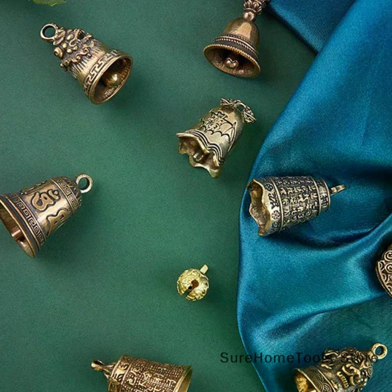 Brass six-character bell, brass gourd pendant, keychain, brass pendant