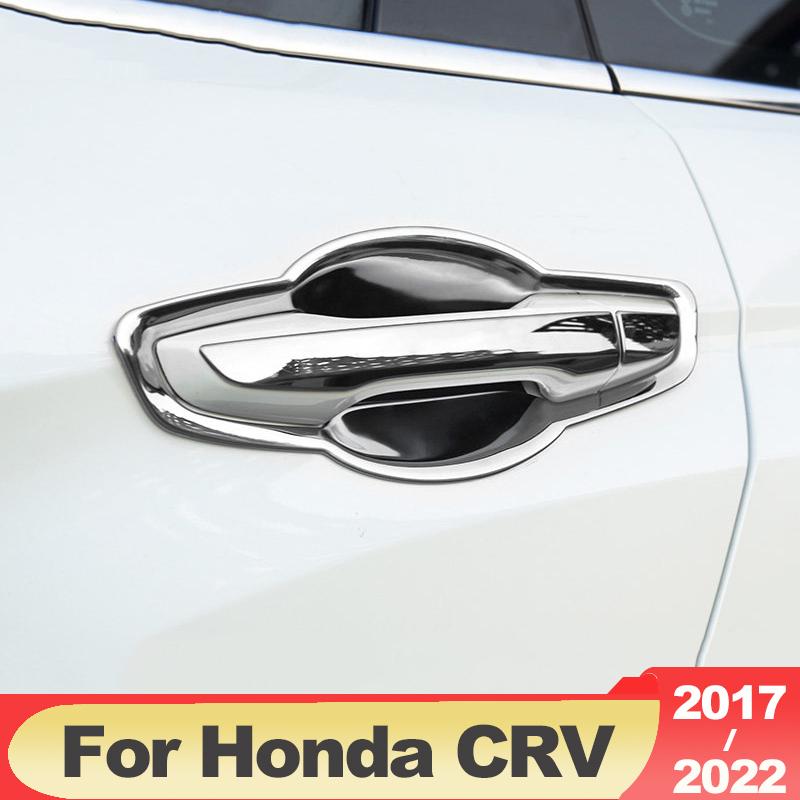 Car Door Bowl Case Handle Sticker For Honda CRV 2017 2018    2022 Stainless Steel Exterior Modification Accessories