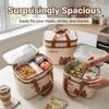 Portable Insulated Bento Box Storage Bag Cute Cartoon Oxford Thermal Lunch Bag For Outdoor Travel Picnic Large Cpacity Handbag