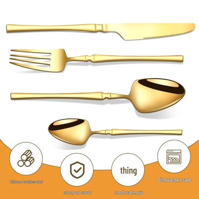 Stainless Steel Slim Waist Cutlery Set: Knife, Fork, Spoon, Dessert Spoon & Fork for Home, Hotel & Western Restaurant.