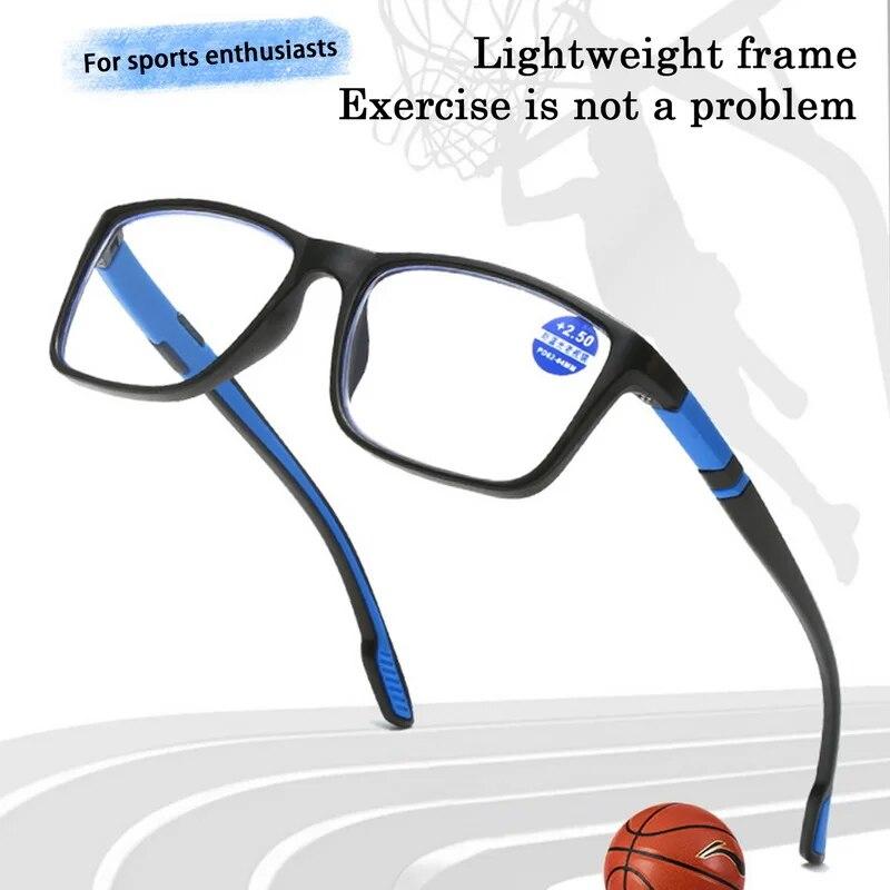 Anti Blue Light Reading Glasses Ultra-Light HD Presbyopic Classic Black Rectangular Glasses Men Women Reading Glasses