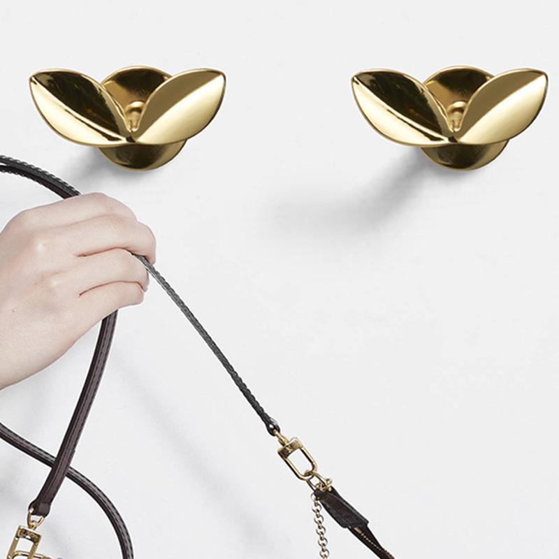 1PCS Leaf-Shaped Wall Hook: Stylish Zinc Alloy Hanger For Coats And Hats Leaf-Shaped Wall Hook: Stylish Zinc Alloy Hangers