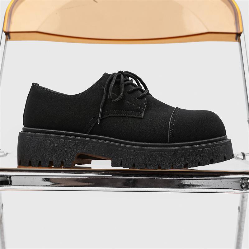 

Новые низкие ботинки Мартин, универсальный тренд, платформа, повседневные кожаные туфли с большой головой, мужские Z27 44 чёрный