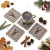 Felt Mug Glass Coater Set Of 4 Beige 10×10 Cm