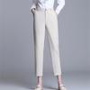 Spring Summer Korean stytle Pant Women Clothing Loose High Waist Elegant Office Lady Trousers Casual Straight Long Pants Pockets