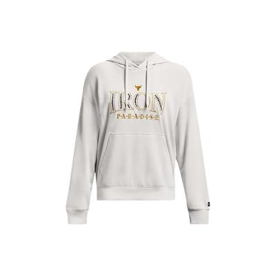 Under Armour Felpa Americana da Donna con Cappuccio e Maniche Lunghe con Stampa di Lettere Felpa Beige 1380186-114