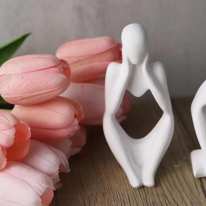 DIY Creativ Handmade Statuie Gânditor Silicon Matriță Artă Abstractă Corp Uman Ornamente Gips Matriță Rășină Epoxidică Matriță Decor Acasă