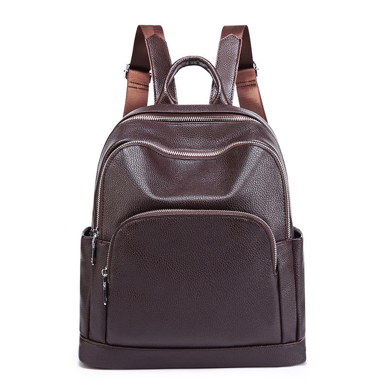 2022 Retro Weiches Leder Doppelschultertasche: Trendiger, Vielseitiger, Diebstahlsicherer Rucksack für Männer und Frauen