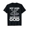 Christian Awesome God T-Shirt Men's Round Neck Print Short Sleeve Cotton Tee