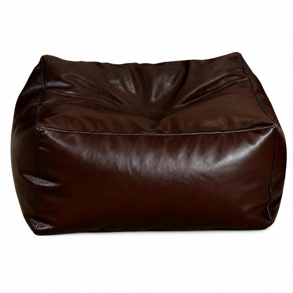 PU Leather Fillable Storage Ottoman Cover Fillable Wear Resistant Storage Footstool Claw Resistant Waterproof Pouf Cover