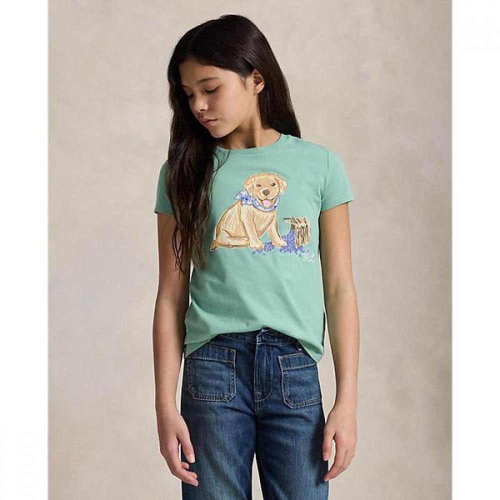 Polo Ralph Lauren Girls Dog Print Cotton Jersey Tee 7 16 Years Cwpotshg8020535300 S