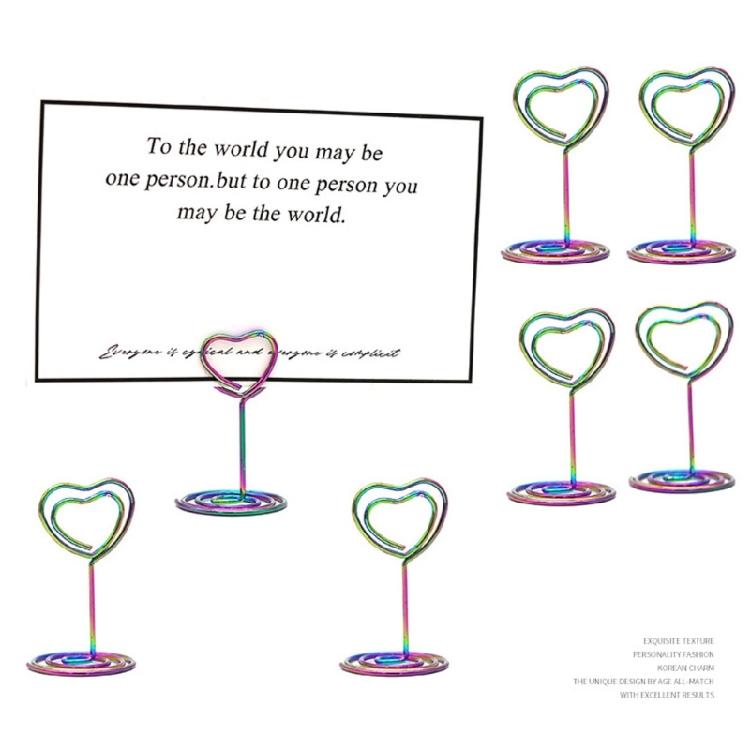 Set Of 10 Plated Memo Photo Note Clips Desktop Table Card Holders Note Organizers Set Heart Shaped Table Card Holders