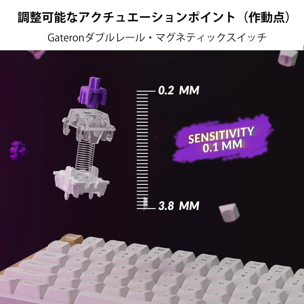 Keychron K2 HE Rapid Trigger Wireless Custom Keyboard, Hall Effect Gateron Double-Rail Magnetic Switches, 2.4GHz and Bluetooth Wireless, QMK
