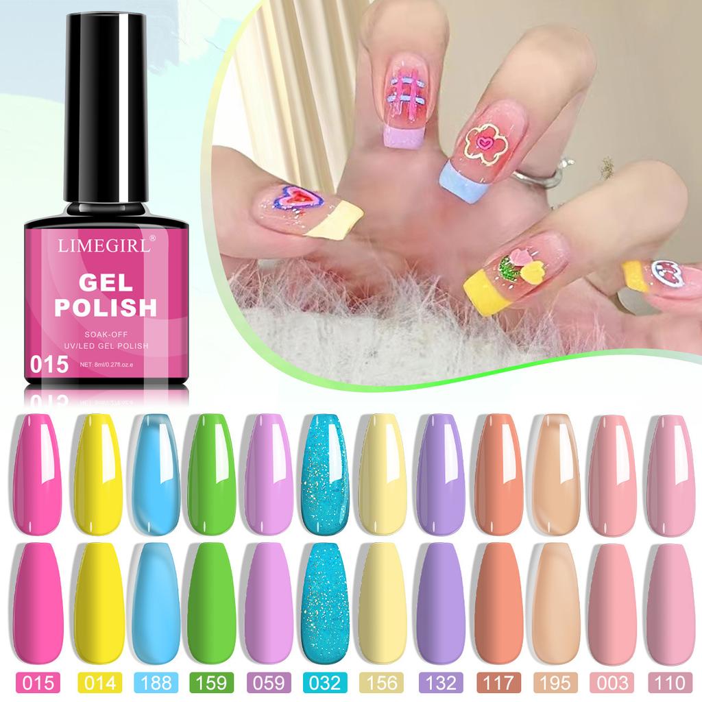 HEMA-Free 12-Color Gel Polish Set Soak-Off Nail Gel Kit Non-Toxic UV Lamp Curing Salon Quality Long Lasting for Beginners