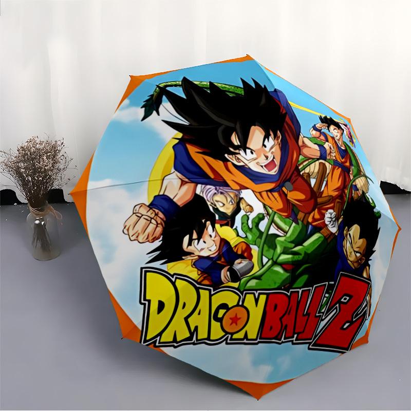 1pc Dragon Ball Z Automatic Folding Umbrella - Compact 8-Rib Design, Durable Plastic & Iron, Perfect Gift for Friends & Family, Outdoor Umbrella, Fash