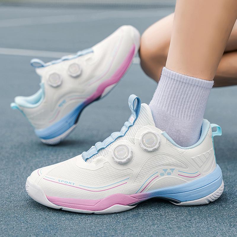 New Men's Badminton Shoes Women's Non Slip Tennis Shoes Colorful Soles Training Specific Sports Shoe Breathable Outdoor Sneakers