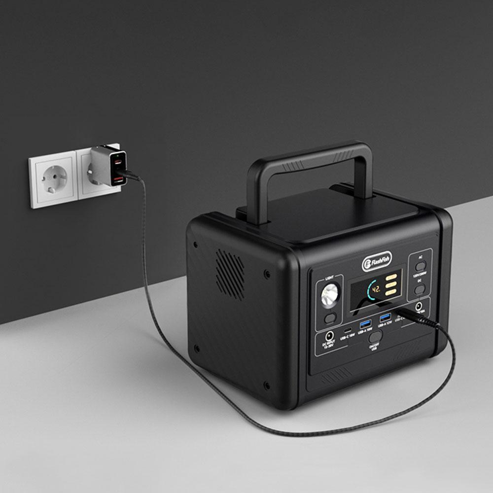 Flashfish T200 200W Portable Power Station, 153.6Wh LiFePO4 Battery, 400W Surge, Pure Sine Wave AC, 60W PD USB-C Fast Recharge