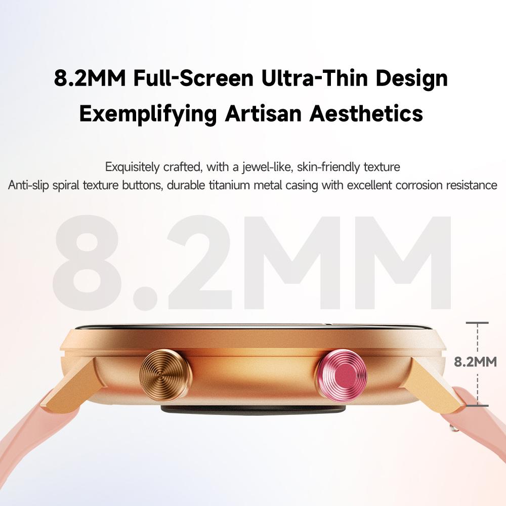 W2 Smart Watch for Women 1.32 Inch AMOLED Screen Health Tracking 5 ATM Waterproof Fitness Tracker