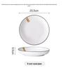 Zhaoran Yamada Japanese Style Vertical Stripe Ceramic Deep Dinner Plate