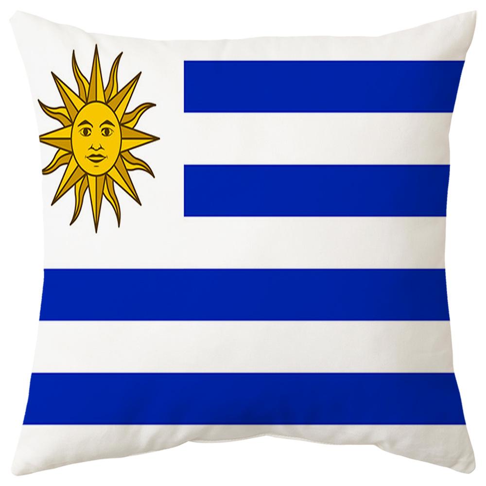 World Cup Pillow Flag National Pattern Printed Pillow Cover Seat Cushion Bedside Cushion Holiday Gift