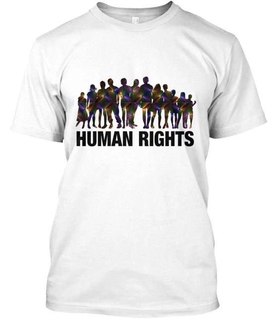 

Human Rights 100% Cotton T-shirt Mens Tees Top Made in the USA T-Shirt Tee Top Unisex 4XL