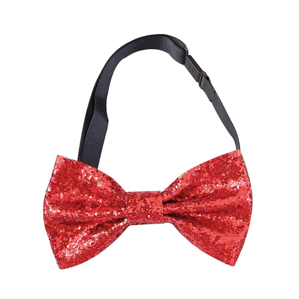 Adjustable Stage Performance Tie Shiny Paillette Men's Suit Lapel Flowers Sequins Bowtie Bridesman