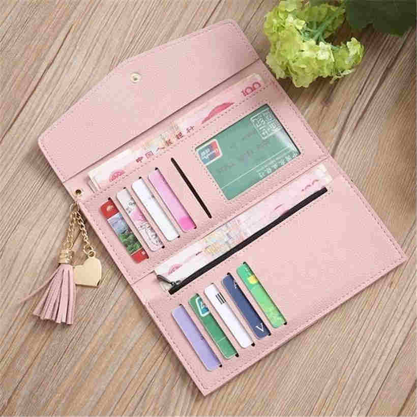 Fashion Long Lady Wallet with Large Capacity Tassel Coin Purse Card Holders Handbag