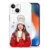 Christmas Art Girls Coffee Transparent Phone Case For iPhone 15 14 13 12 11 Pro Max XS X XR SE 7 8 Plus TPU Lens Protect Cover