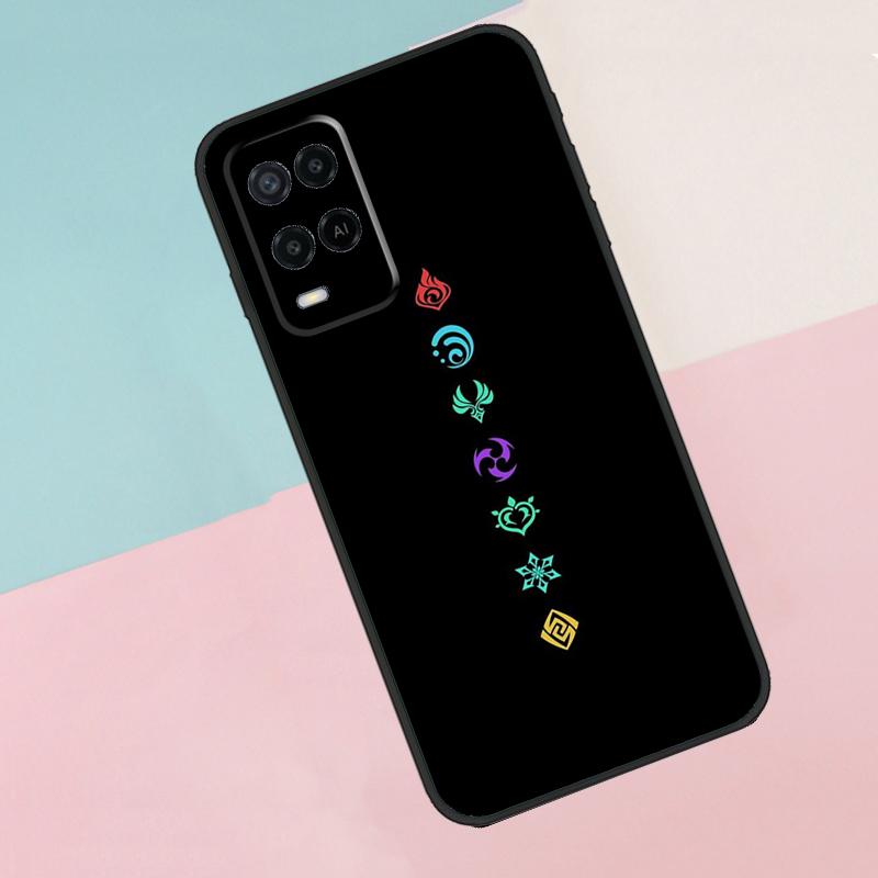 Genshin Impact Elements For Oppo A17 A77 A60 A74 A94 A54 A18 A38 A58 A78 A98 A40 A80 A16 A76 A96 A15 A57S Phone Case