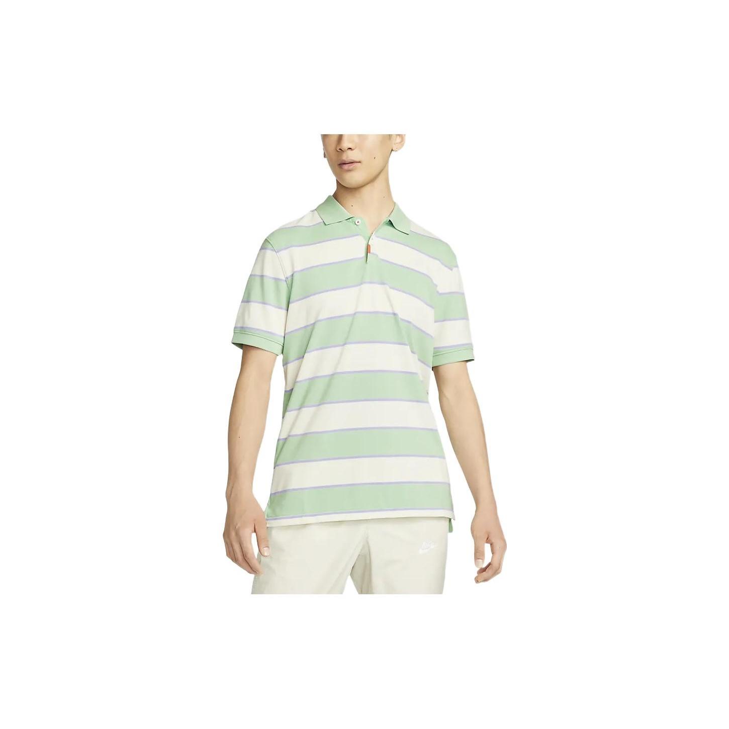 Nike Contrasting Colors Stripe Short Sleeve Green Polo Shirt Men s DH0901-308 L