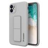 iPhone 12 Pro Max Kickstand Case Silicone Case with Stand Gray